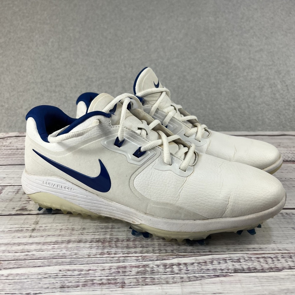 Nike Vapor Pro Golf Shoes Men's 10.5 White Blue Spiked Cleats AQ2197-102